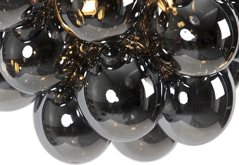 Inteligentné závesné svietidlo čierne s dymovým sklom 8-svetiel okrúhle vrátane Zigbee G9 - Uvas