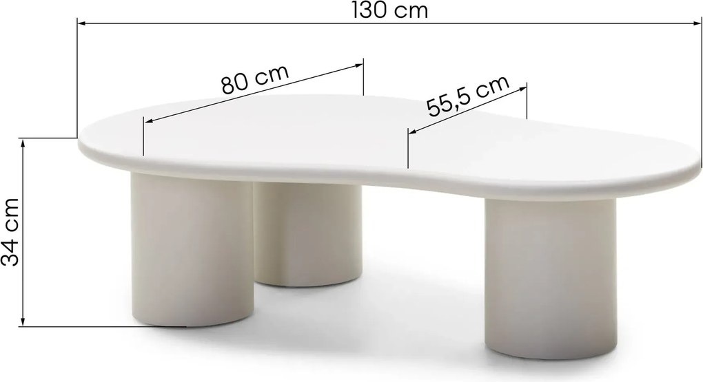 Konferenčný stolík Sucre šedobéžový