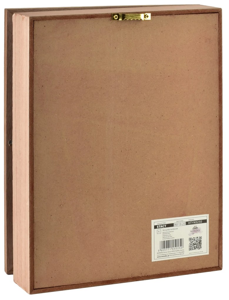 Skříňka na klíče STACY Pattern 26x20 cm hnědá