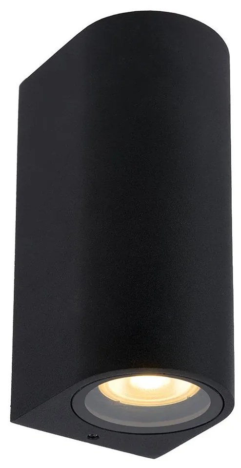 Lucide 69801/02/30 - Vonkajšie nástenné svietidlo ZARO 2xGU10/35W/230V IP44 čierna