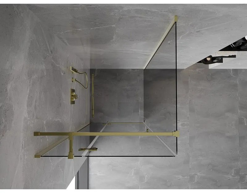 Mexen, Mexen Mist H T sklápací sprchový kút ľavý 70 x 70 cm, transparentný, zlatý - 8A5T-070-070-50-00-L