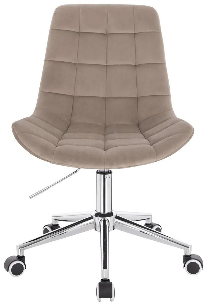 LuxuryForm DESIGN Stolička PARIS VELUR na striebornej podstave s kolieskami - latte