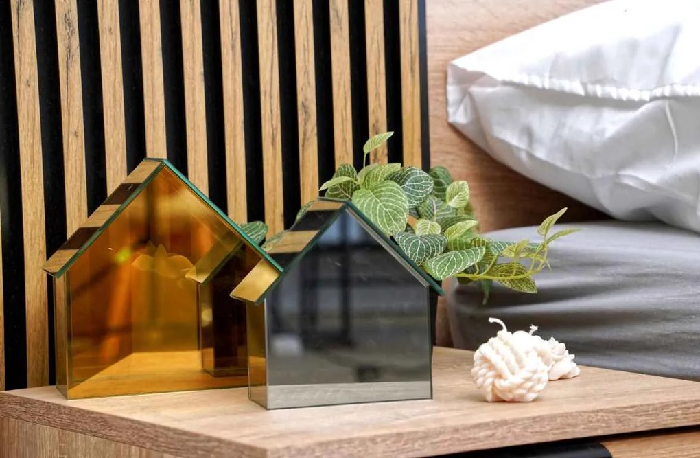 LED sklenený domček ELITE, sivý - viac veľkostí Veľkosť: L