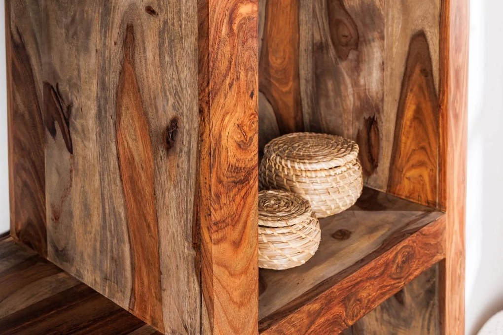 Dizajnový regál Timber 180 cm Sheesham dymový