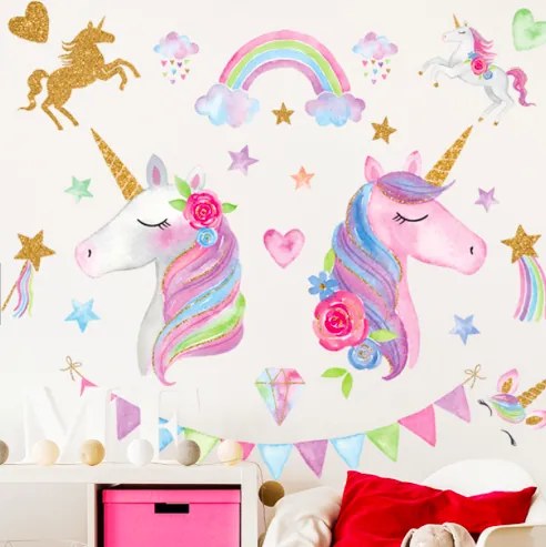 Samolepka na stenu "Jednorožci 2" 85x95cm