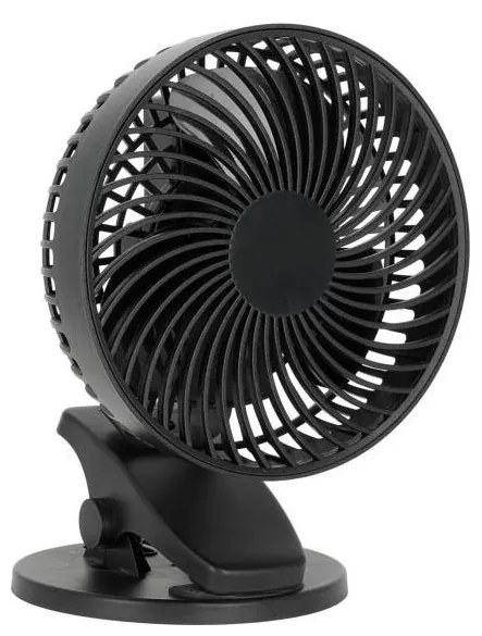 Kobi Nabíjací stolný ventilátor s klipom VIENTO 6W/5V 2000 mAh čierna KB0503
