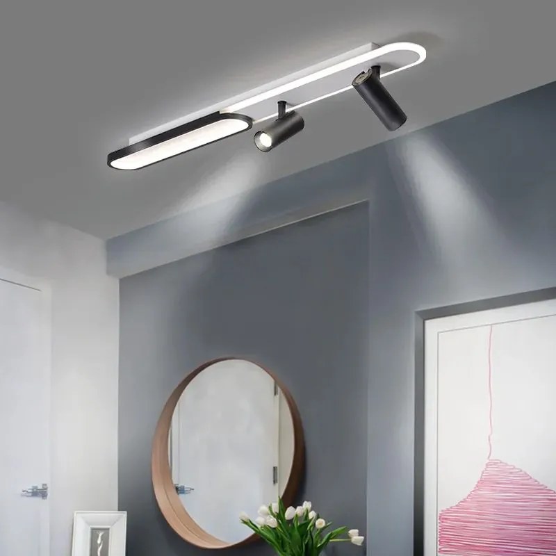 Toolight Toolight, LED stropné svietidlo s bodovými reflektormi 100cm, 45W, 4000K, APP1438-C, čierna-biela, OSW-00967