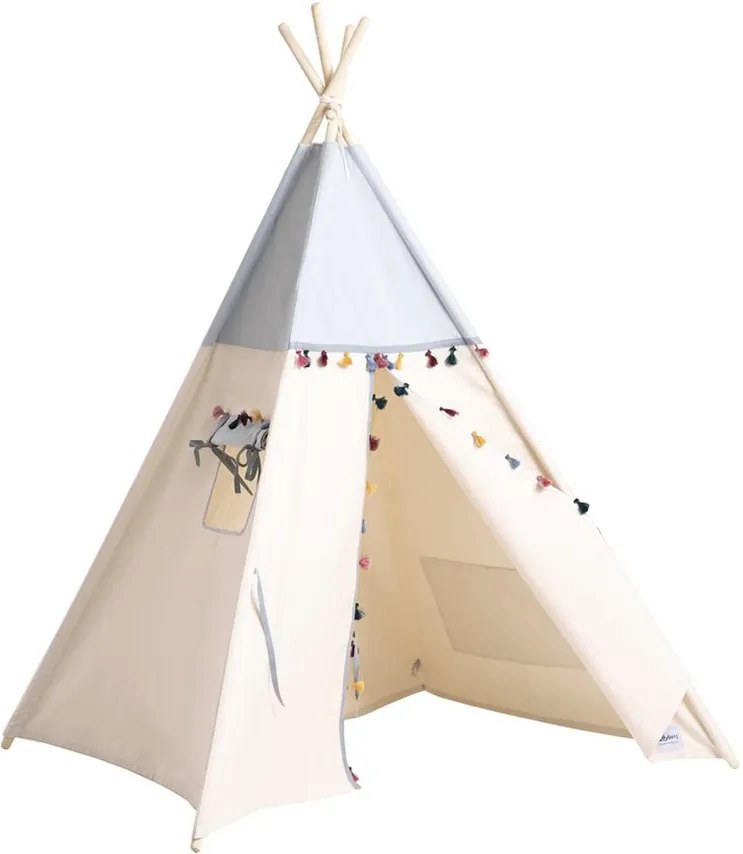 lovel.sk Detský teepee stan Tasel Boho - Grey