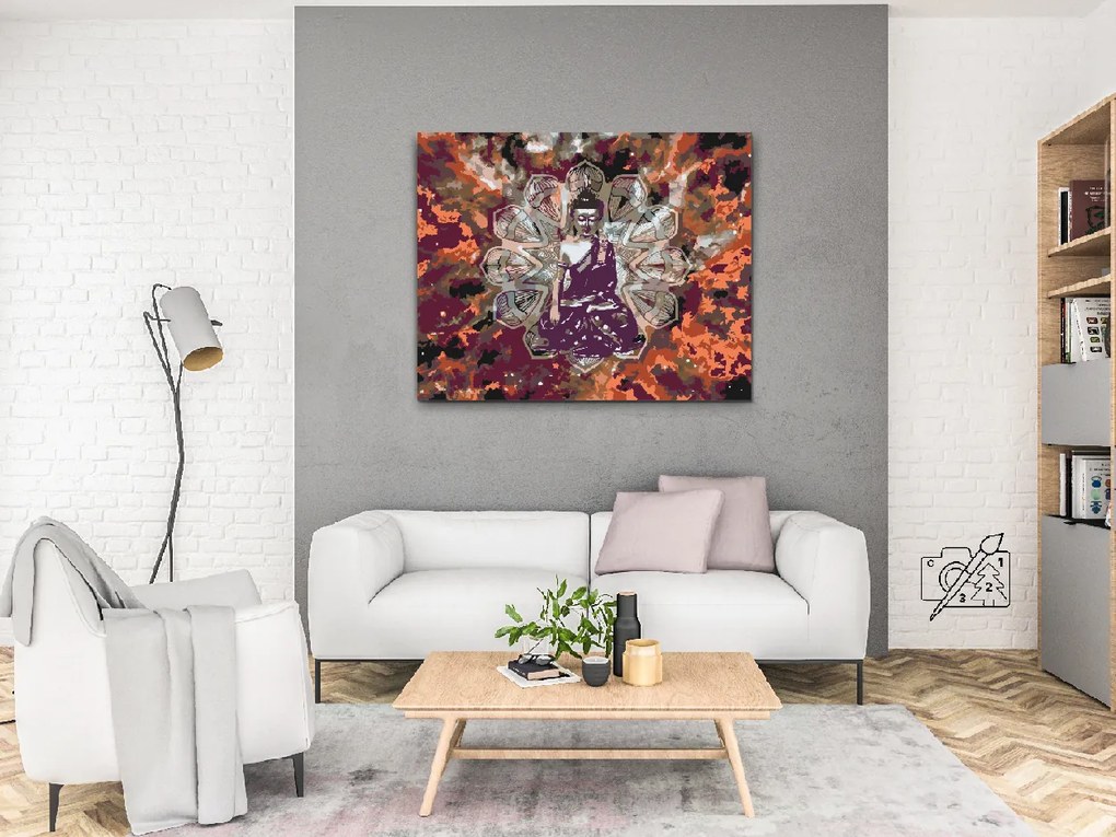 Gario Maľovanie podľa čísel Budha Rozmery: 50 x 40 cm, Rámovanie: S vnútorným rámom