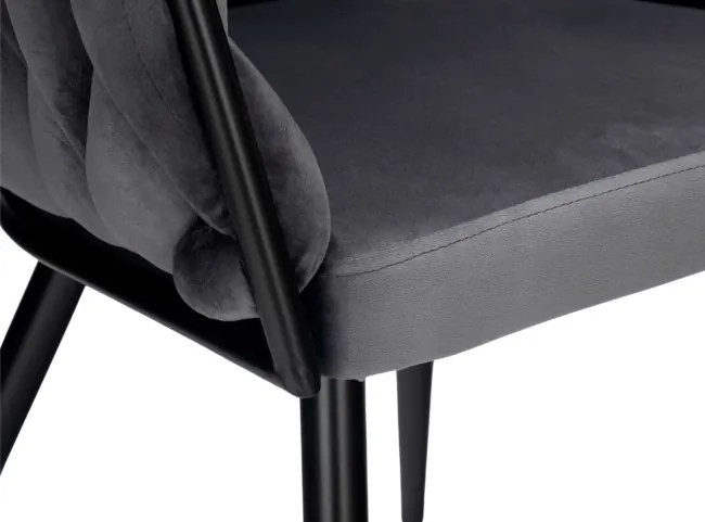 Jedálenská stolička COFTON zamatová, čierna / grafitová