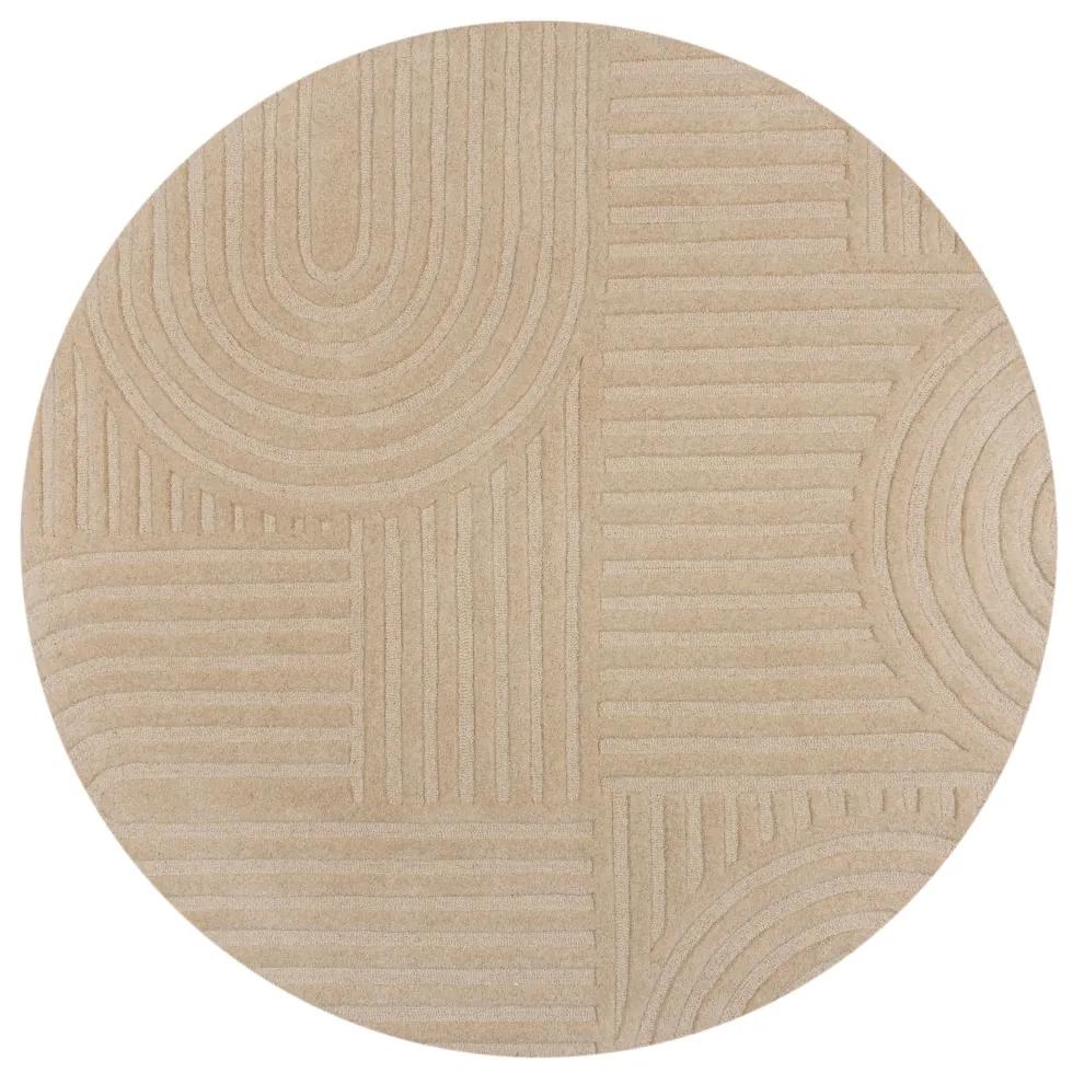Flair Rugs koberce Kusový koberec Solace Zen Garden Natural kruh - 160x160 (priemer) kruh cm