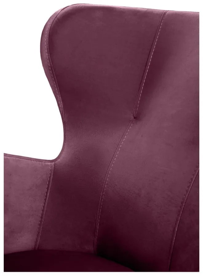 Fialové zamatové kreslo ušiak Noemye – Bonami Selection