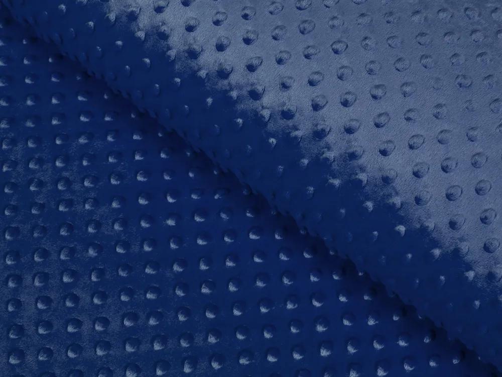 Biante Detská obliečka na vankúš Minky 3D bodky MKP-023 Tmavo modrá 45 x 45 cm