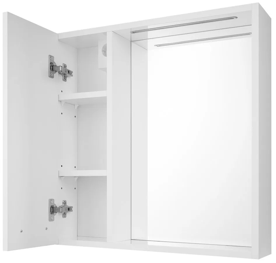 Aqualine Aqualine, ZOJA/KERAMIA FRESH STRIP galérka s LED osvetlením, 60x60x14cm, ľavá, biela, 45021S