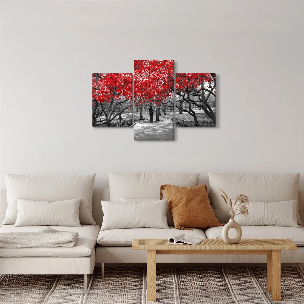 Obraz - Červené stromy, Central Park, New York (90x60 cm)