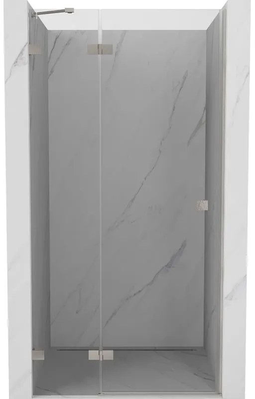 Mexen, Mexen Lunar ľavé výklopné sprchové dvere 70 cm, transparentné, brúsený nikel - 834-070-000-97-00-L