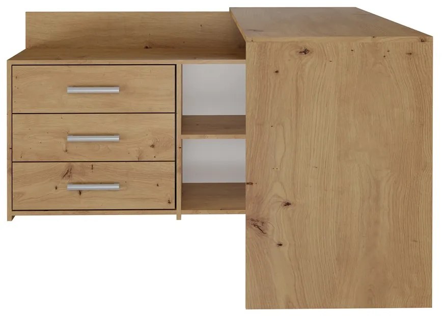 Rohový písací stôl + komoda DANY ľavý dub artisan