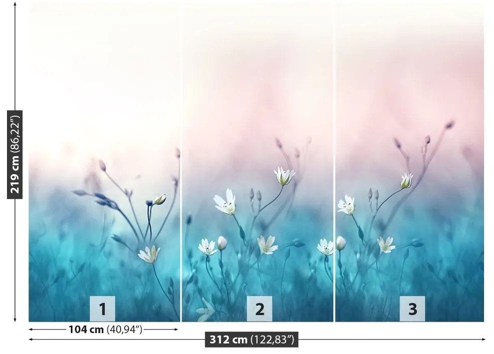 Fototapeta Vliesová Biele kvety 208x146 cm