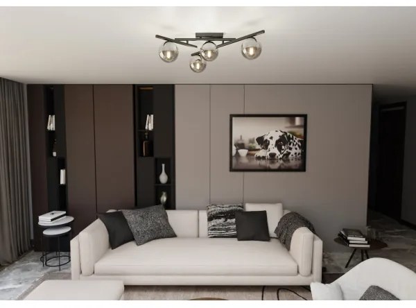 Stropné svietidlo SMART 4xE14/10W/230V čierna/šedá