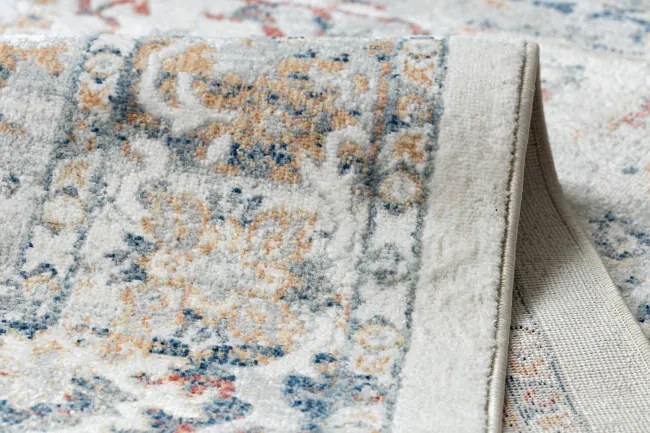 Koberec DISTIN 0834A tmavomodrá / modrá / žltá - ornament, vintage, strapce