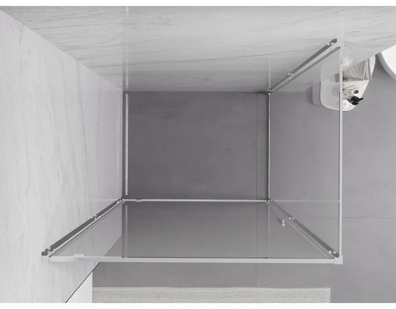 Mexen Exo, sprchovací kút s krídlovými dverami 75 x 95 cm, 6mm číre sklo, chrómový profil, 8181-075-095-01-00