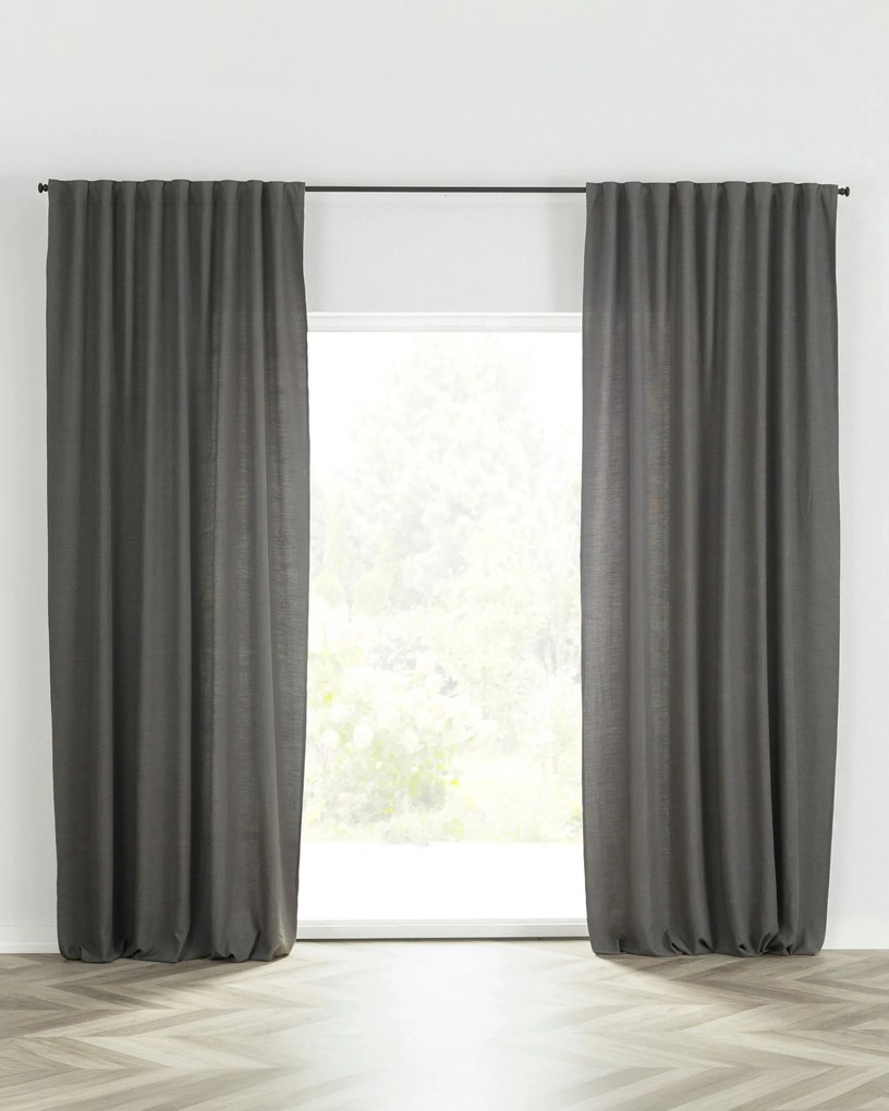 Záves BASIC s navliekacou riasiacou páskou 140x280 cm bridlicovo sivy 1 ks.