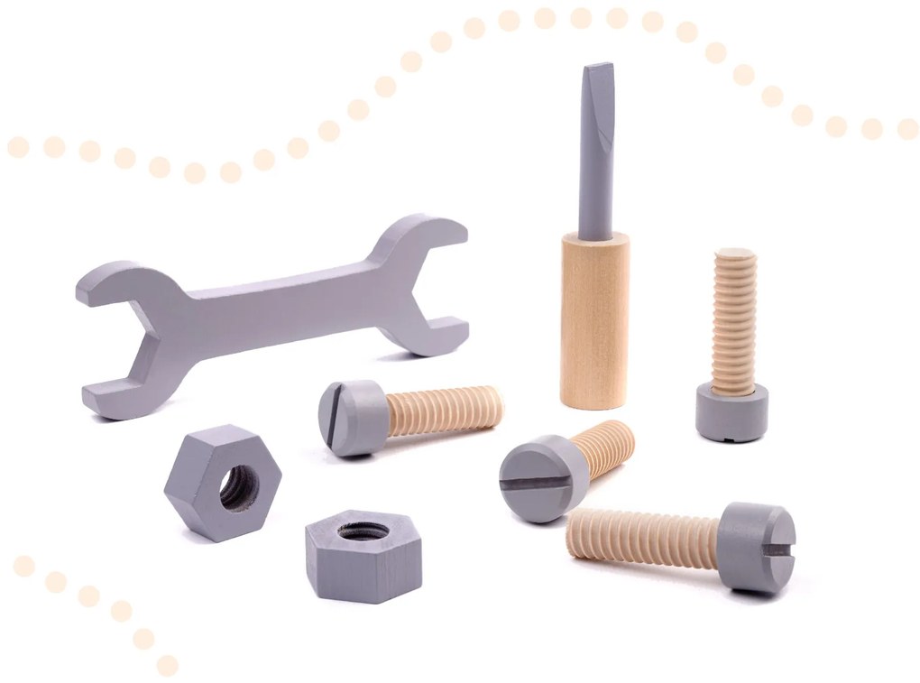 KIK Dřevěná dílna s nářadím na stole DIY set