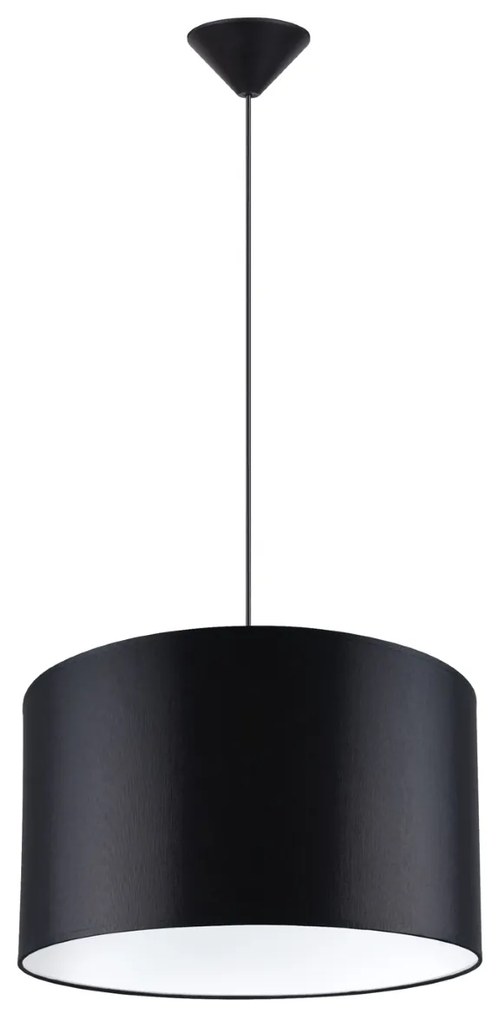 Závesné svietidlo Nova, 1x čierne textilné tienidlo, (fi 40 cm)