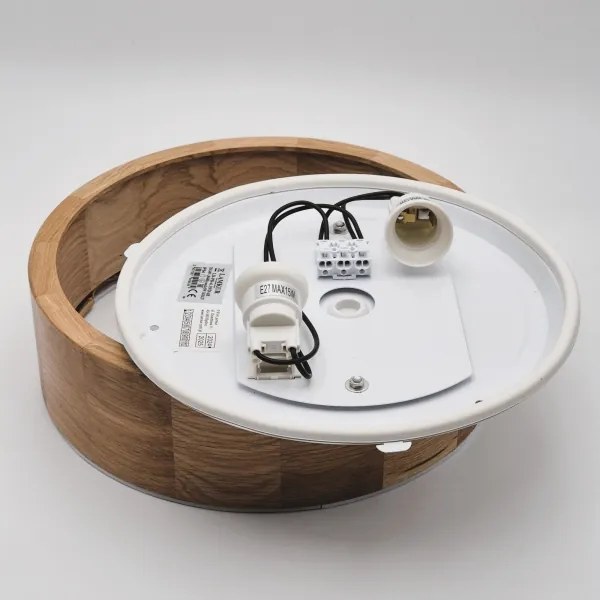 Stropné svietidlo OAK 2xE27/15W/230V IP54 dub pr. 27 cm