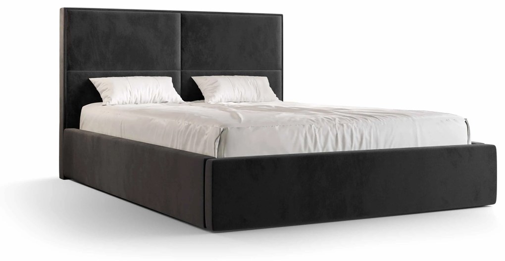 Manželská posteľ 140 cm Alfonso (čierna) (s roštom a úložným priestorom). Vlastná spoľahlivá doprava až k Vám domov. 1046790