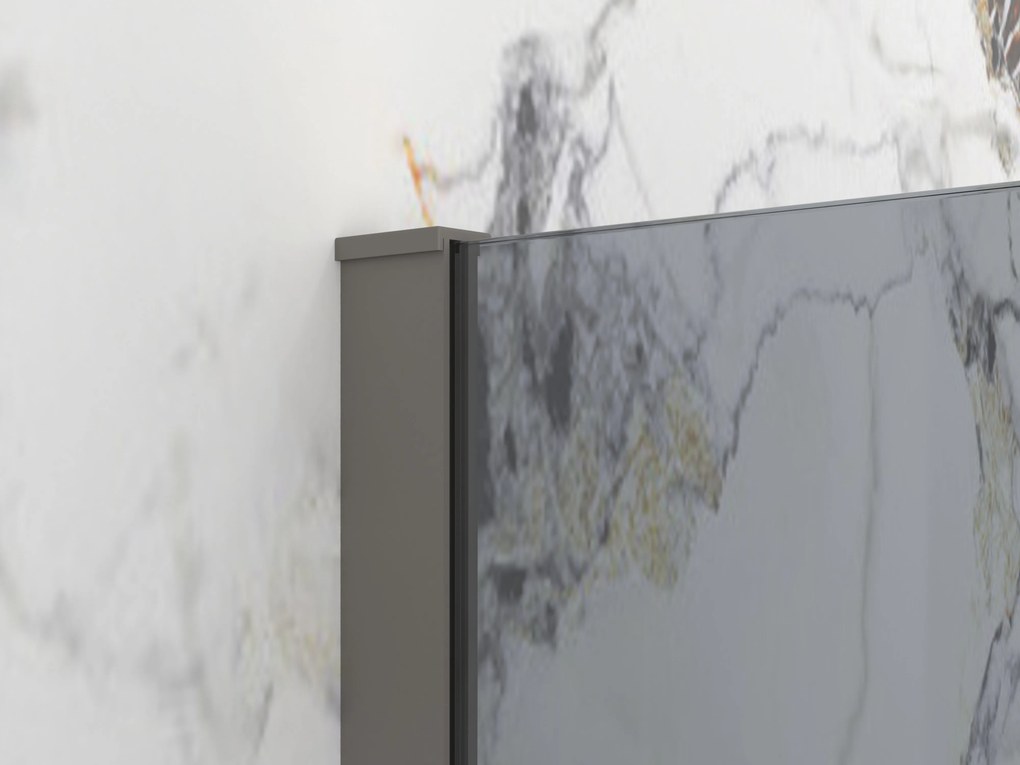 Erga Paris, sprchová zástena Walk-In 30x200 cm, 8mm šedé sklo, grafitový profil, ERG-V02-PARIS-030x200-GR-GG