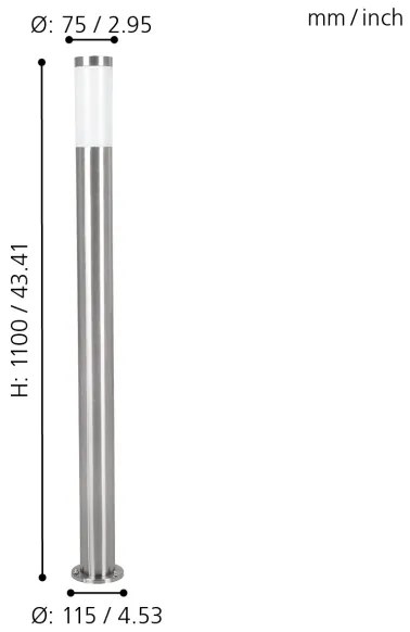 EGLO 81752 - Vonkajšia lampa HELSINKI 1xE27/15W/230V IP65