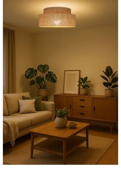 Stropné svietidlo BOHO 1xE27/60W/230V pr. 40 cm béžová