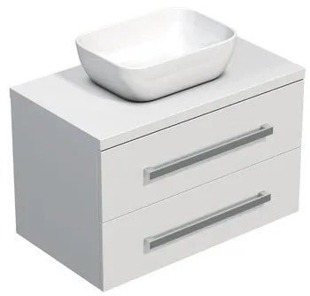 Kúpeľňová skrinka s doskou SAT Cube Way 80x53x46 cm biely lesk CUBE46803BI45, 1 ks