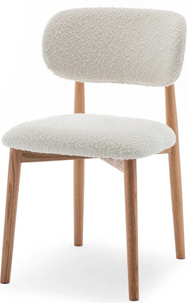 Jedálenská stolička Amalfi bouclé ecru/dub prírodný olejovaný