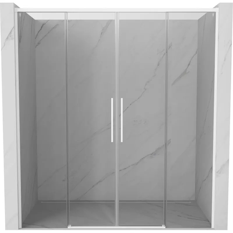 Mexen Rox, posuvné sprchové dvere 170 cm, 8mm číre sklo, biely profil, 8C2-170-002-20-00