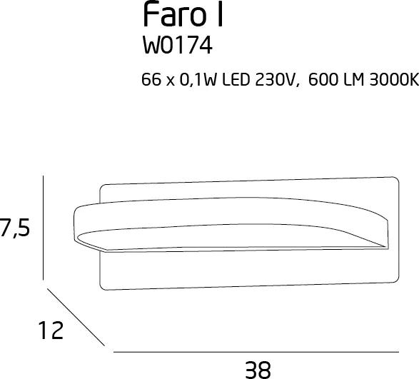 FARO | chrómové nástenné led svietidlo Rozmer: šírka 38cm