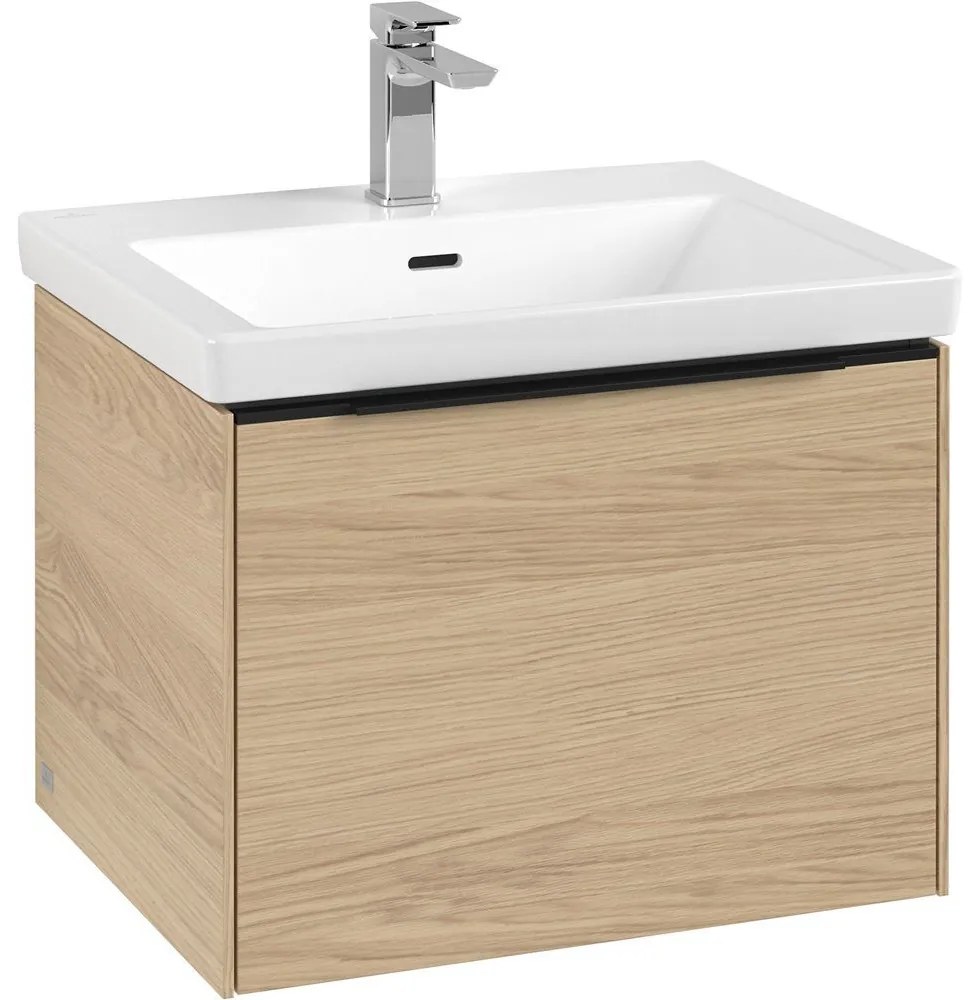 VILLEROY &amp; BOCH Subway 3.0 závesná skrinka pod umývadlo, 1 zásuvka, s LED osvetlením, 572 x 478 x 429 mm, Nordic Oak, C577L1VJ