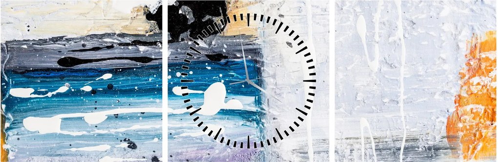 Obraz - Abstraktné ťahy (s hodinami) (90x30 cm)
