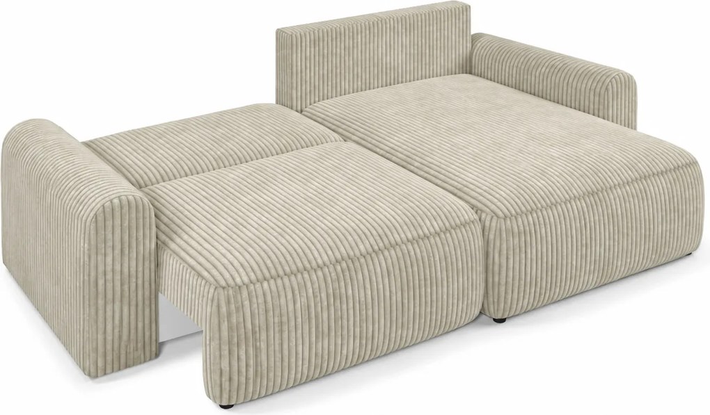 Rozkladacia obojstranná sedacia súprava do L NORDEN TILIA 250x140 cm, krémová
