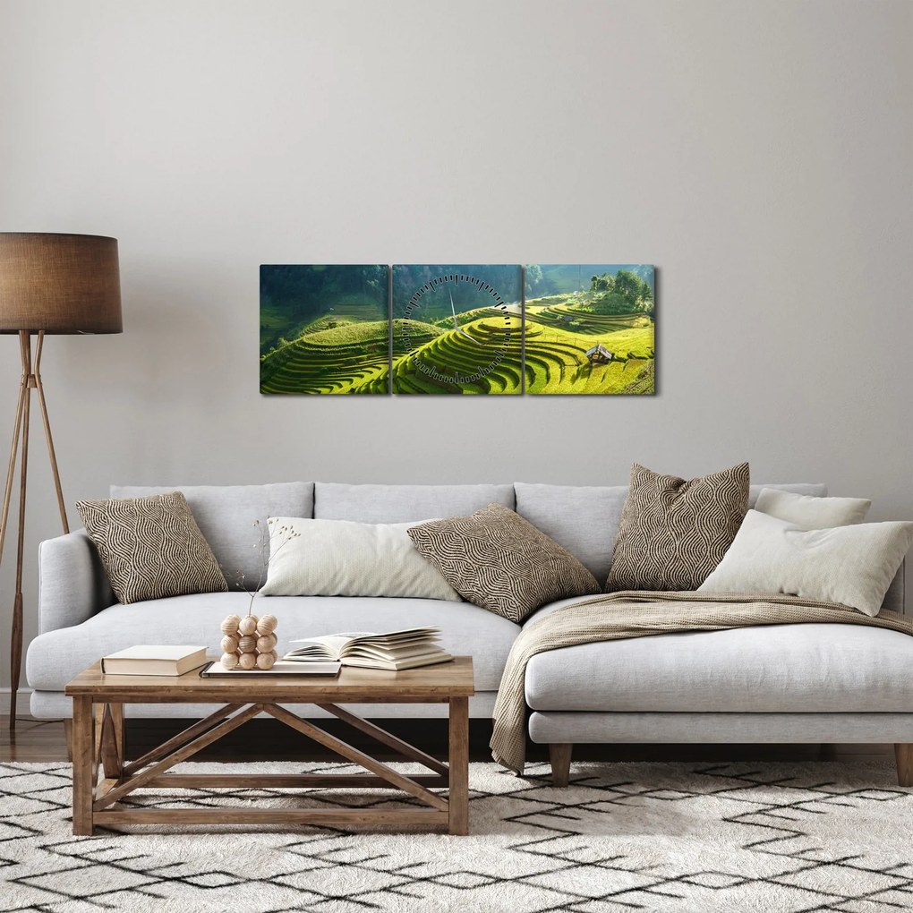 Obraz - Koncert ryžových terás (s hodinami) (90x30 cm)