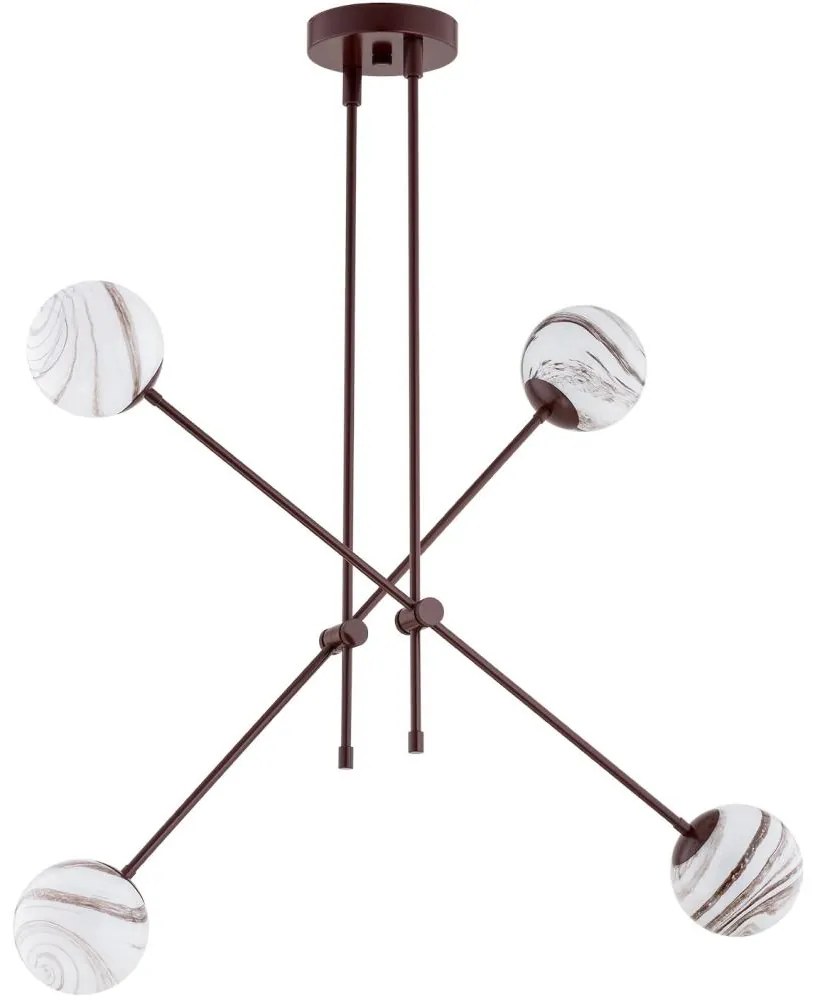 Argon 1842 - Luster na tyči ABSOS 4xE14/7W/230V alabaster hnedá