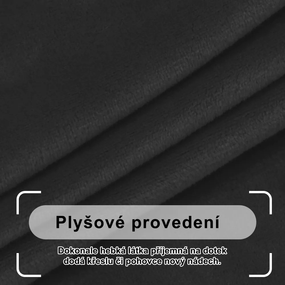 Elastický plyšový poťah na trojmiestnu rohovú pohovku BestBerg / ľavý / čierny