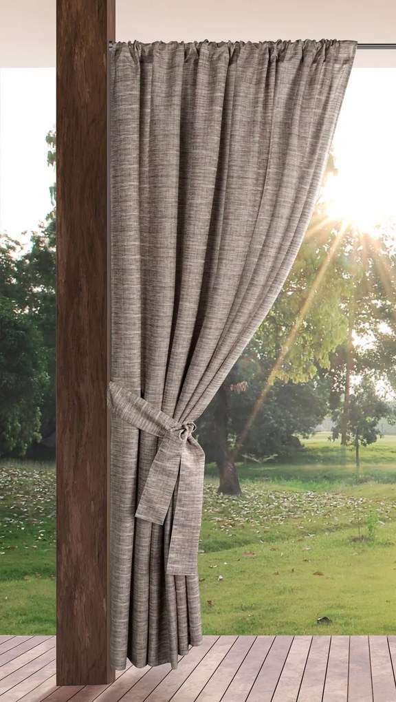 ZÁHRADNÝ VODEODOLNÝ ZÁVES NA PÁSKE GARDEN 155X200 CM HNEDÁ