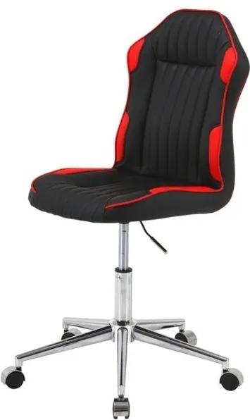 Sconto Otočná stolička RACING čierna/červená