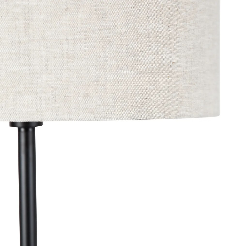 Stojaca lampa čierna so svetlosivým tienidlom 50 cm - Simplo