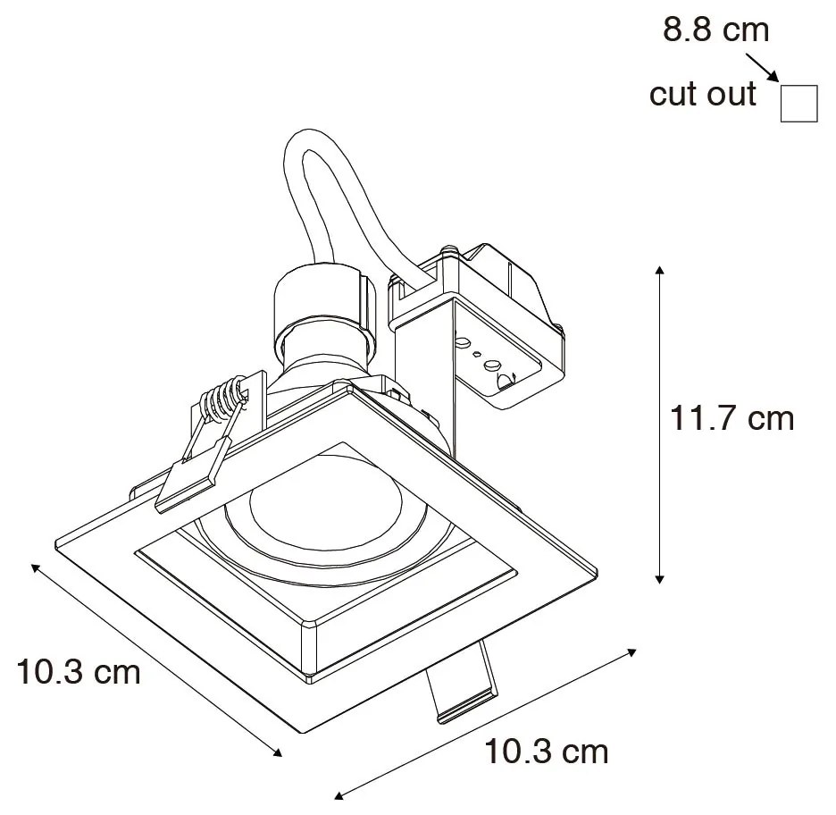 Sada 6 ks Moderné zápustné bodové svietidlo biele nastaviteľné - Carree