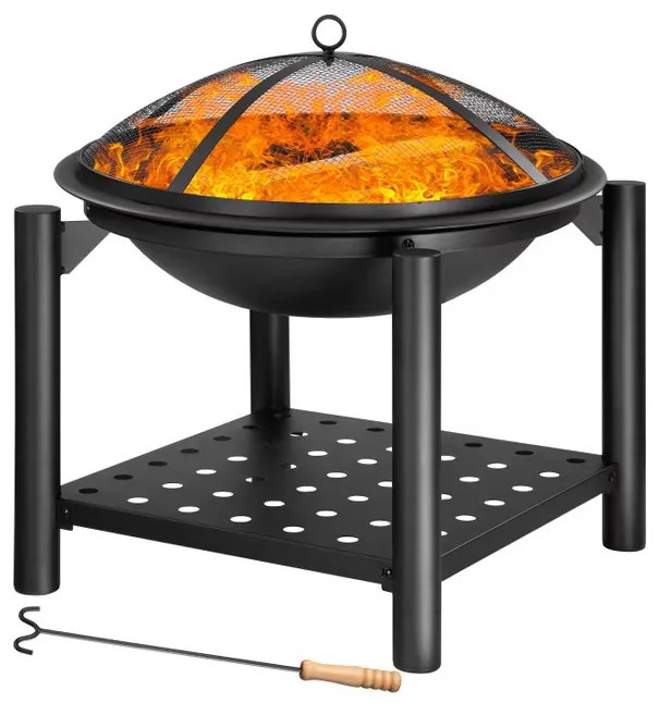 InternetovaZahrada Ohnisko Oval Ø55 cm s úložným priestorom