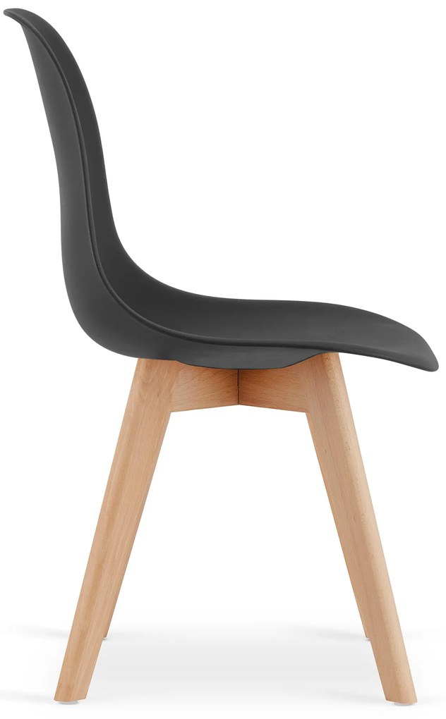 Čierna stolička KITO s bukovými nohami