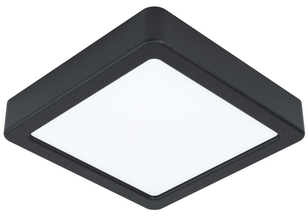 EGLO LED stropné svietidlo FUEVA 5, 10,5 W, teplá biela, 16x16 cm, štvorcové, čierne